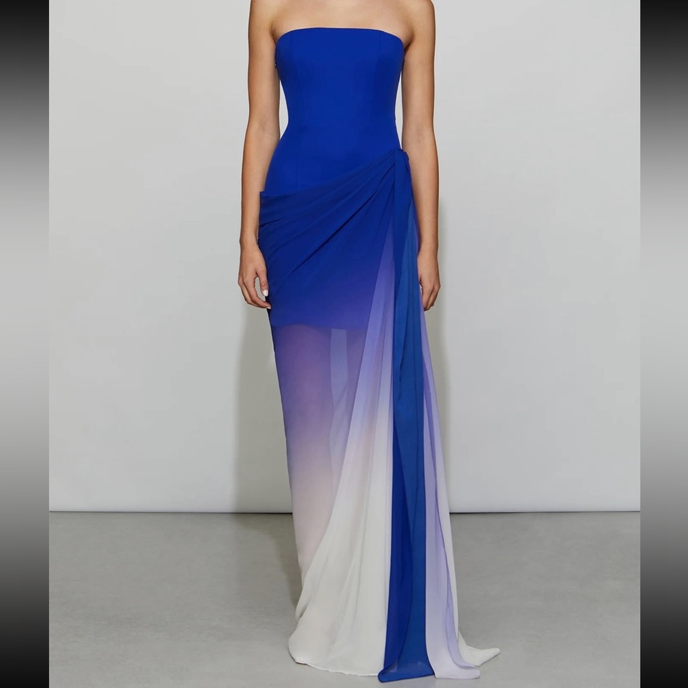 Chic Strapless Gradient Maxi Dress